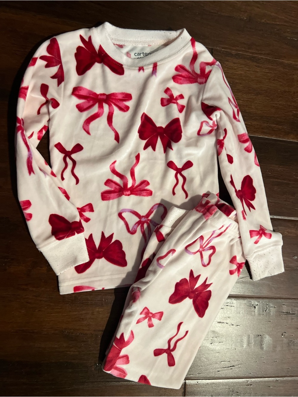 Carter's light pink Pajama Set with Pink Bow Print for warmer weather - 3t
